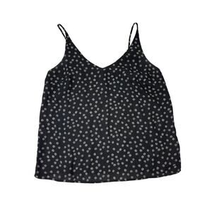 Banana Republic Women's V-Neck Flowy Tank | Black | Sun Print | Medium
